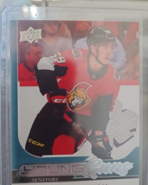 Alex Formenton 2017-18 Upper Deck Series 1 Young Guns #219 rookie card, a prized collectible for Ottawa Senators fans.