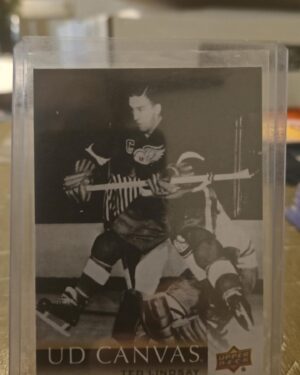 2018-19 Upper Deck Series 2 UD Canvas Retired Stars Ted Lindsay #C252, NHL Hall of Fame insert card, Canvas Retired Stars, Upper Deck hockey card