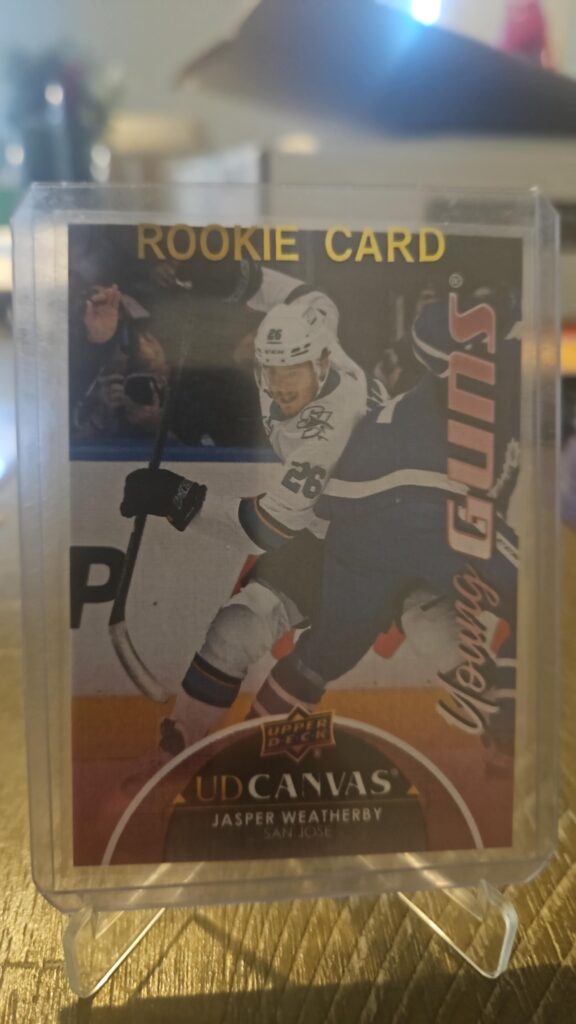 2021-22 Upper Deck Series 1 Canvas Young Guns Jasper Weatherby #C238, Sharks rookie card, Canvas RC, NHL Young Guns, Upper Deck hockey