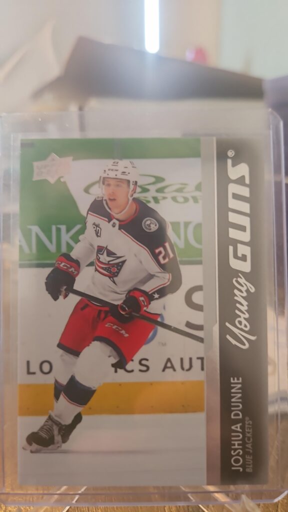 Joshua Dunne, 2021-22 Upper Deck Series 2, Young Guns, Rookie Card, #218, Columbus Blue Jackets, NHL