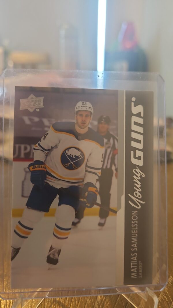 2021-22 UD Series 1 Mattias Samuelsson Young Guns Rookie RC #230 Buffalo Sabres