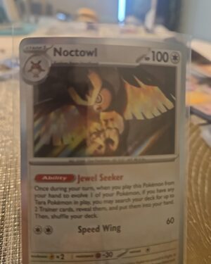 Noctowl Holo Rare card #78 from 2024 Pokémon TCG Prismatic Evolutions set, featuring holographic finish