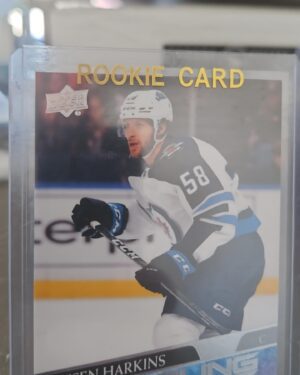 Jansen Harkins 2020-21 Upper Deck Series 1 Young Guns #229 rookie card, a prized collectible for Winnipeg Jets fans.
