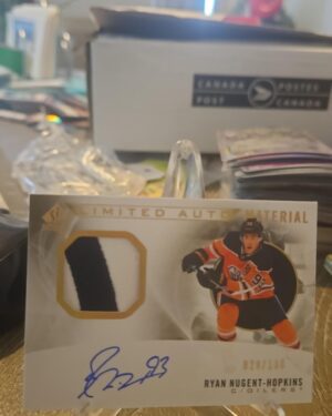 2020-21 Upper Deck SP Patch Relic Autograph #LAM-RN Ryan Nugent-Hopkins, Edmonton Oilers