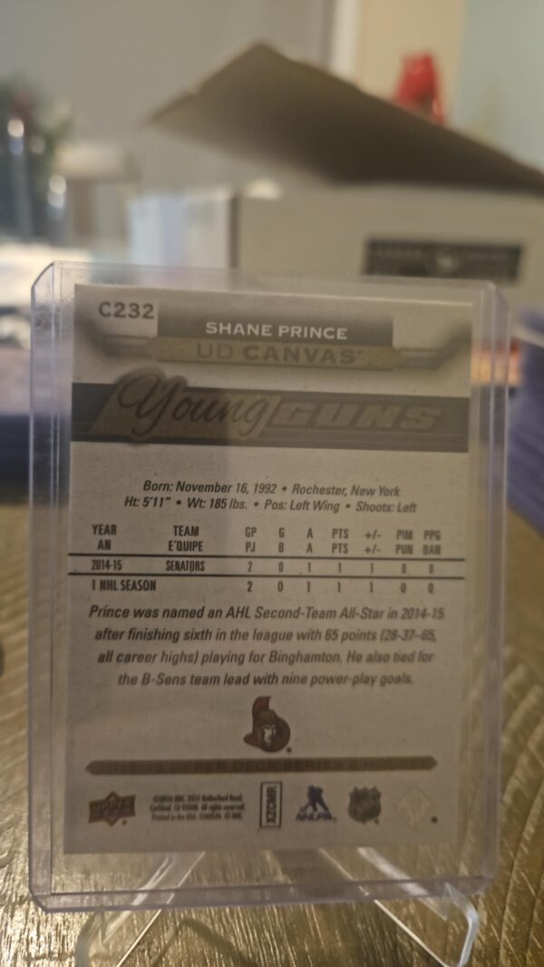 Shane Prince - 2015-16 Upper Deck Series 2 Young Guns Canvas Rookie #C232 - Image 2