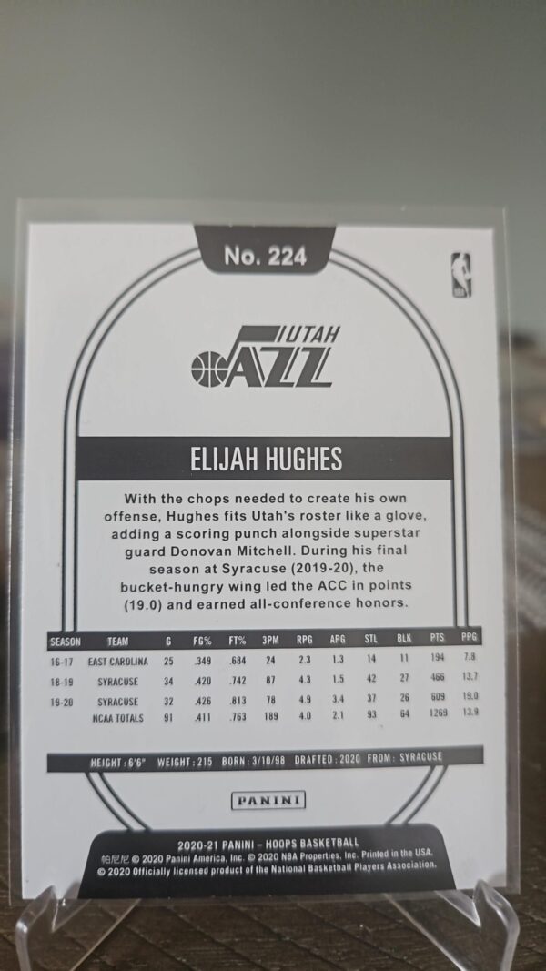 2020-21 Panini NBA Hoops - #224 Elijah Hughes (RC) - Image 2