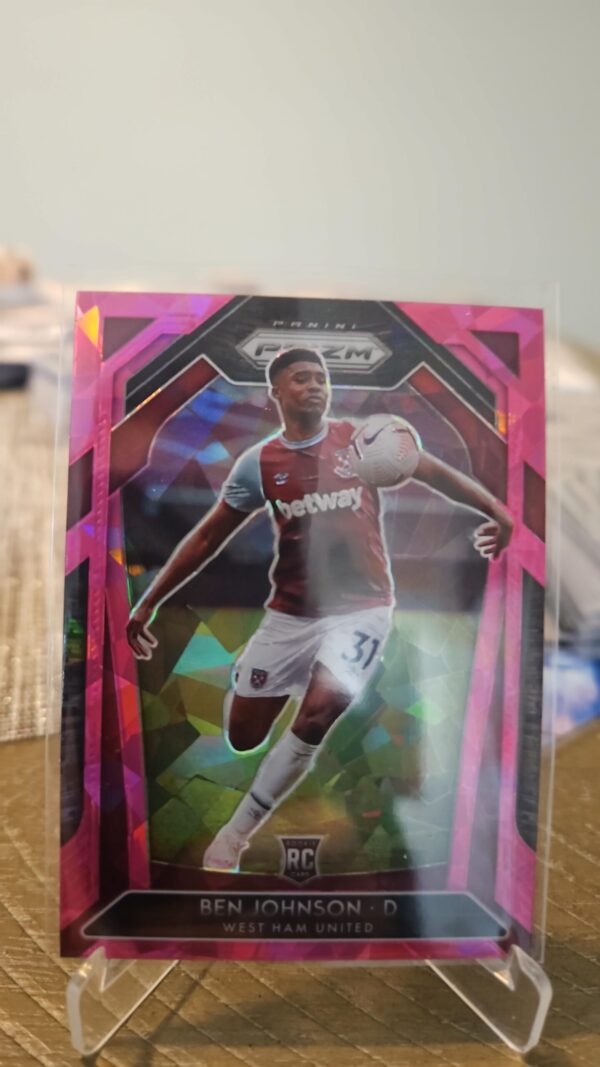 2020-21 Panini Prizm Premier League Retail Pink Ice Ben Johnson #189 Rookie RC - Image 2