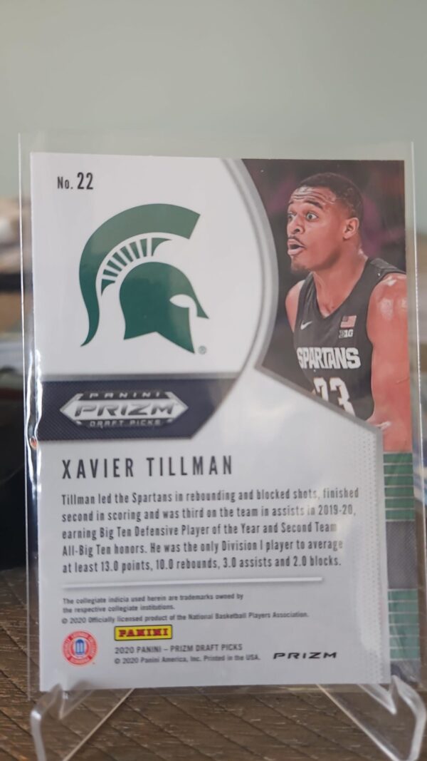 2020-21 Panini Prizm Draft Picks XAVIER TILLMAN Silver RC #23 Memphis Grizzlies - Image 2