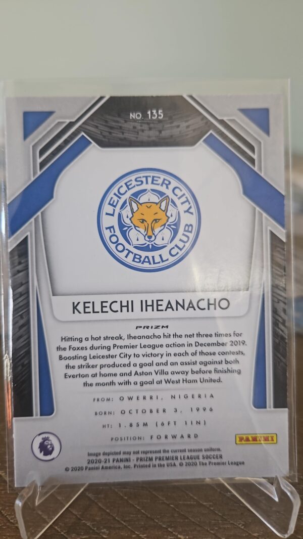 2020-21 Panini Prizm Premier League Retail Pink Ice Kelechi Iheanacho #135 - Image 2