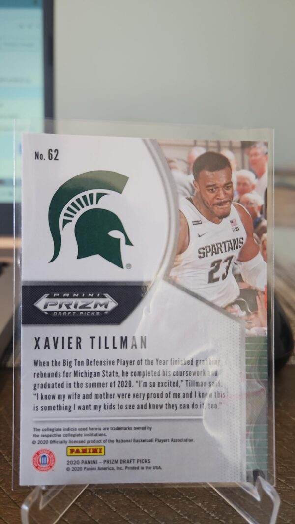 Xavier Tillman - 2020-21 Panini Prizm Draft Picks - Base Rookie Card RC - #62 - Image 2