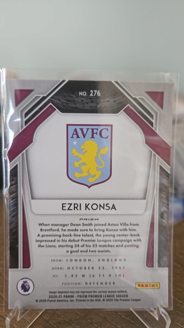 2020-21 Panini Prizm Premier League Retail Pink Ice Prizm Ezri Konsa #276 - Image 2