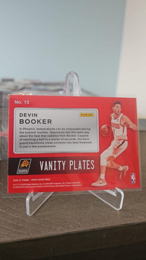 2020-21 Hoops #15 Devin Booker Vanity Plates Phoenix Suns - Image 2