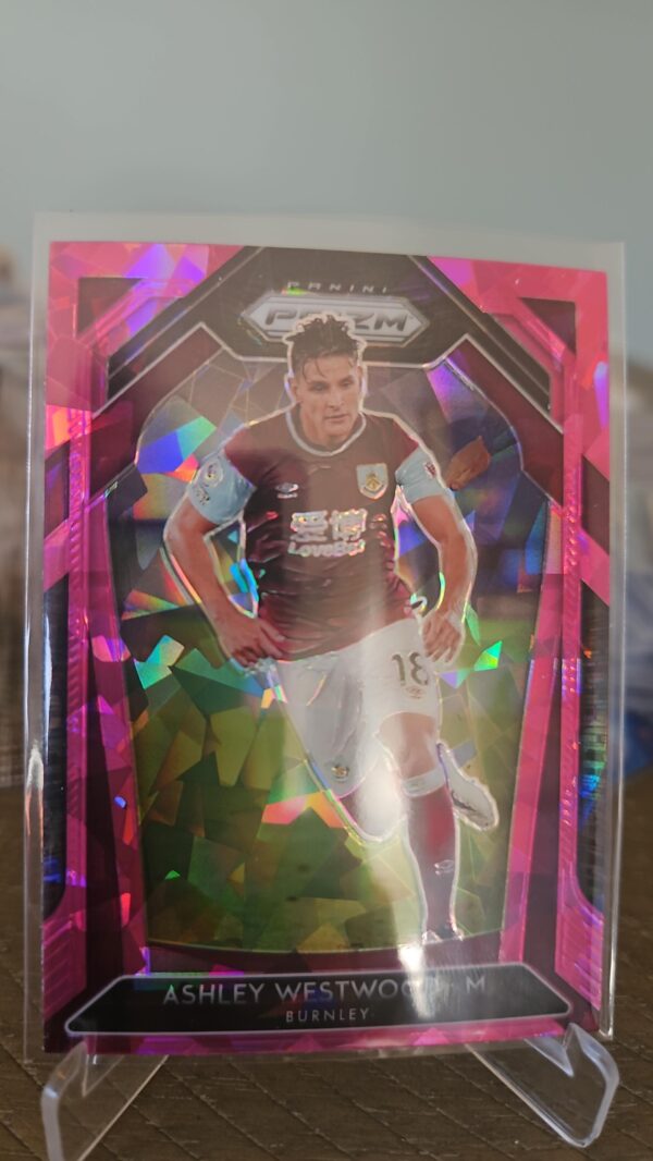 2020-21 Panini Prizm Premier League Retail Pink Ice Prizm Ashley Westwood #52