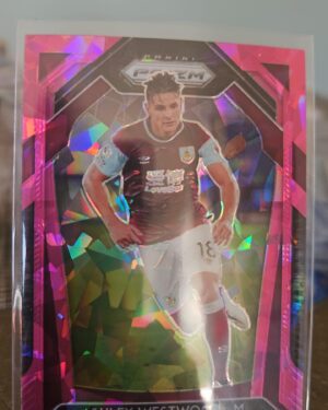 2020-21 Panini Prizm Premier League Retail Pink Ice Prizm Ashley Westwood #52