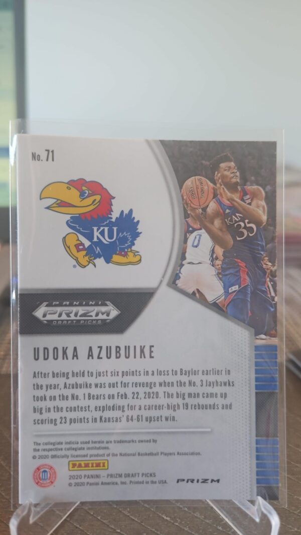 Udoka Azubuike 2020/21 Prizm Draft Picks #71 Green Refractor Rookie Utah Jazz RC - Image 2