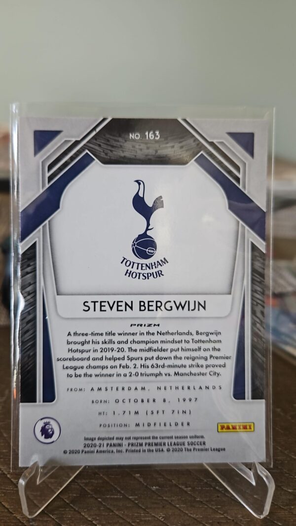 2020-21 Panini Prizm Premier League Retail Pink Ice Prizm Steven Bergwijn #163 - Image 2
