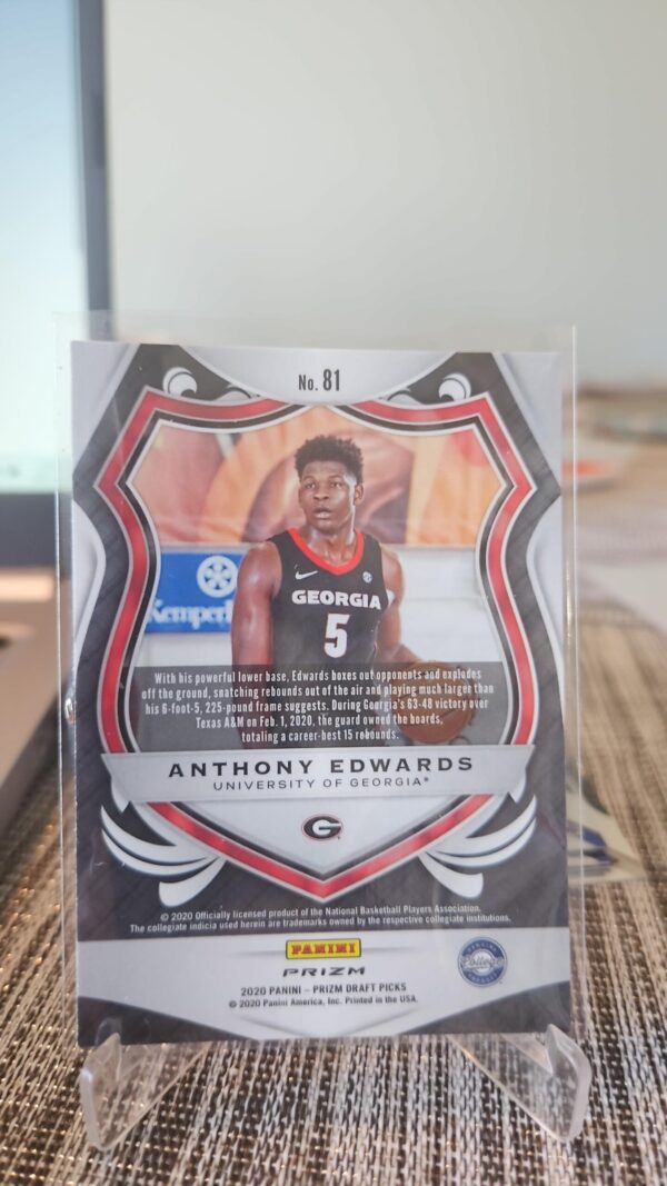 Anthony Edwards 2020 Panini Prizm Draft Picks Crusade Purple Wave Prizm #81 - Image 2
