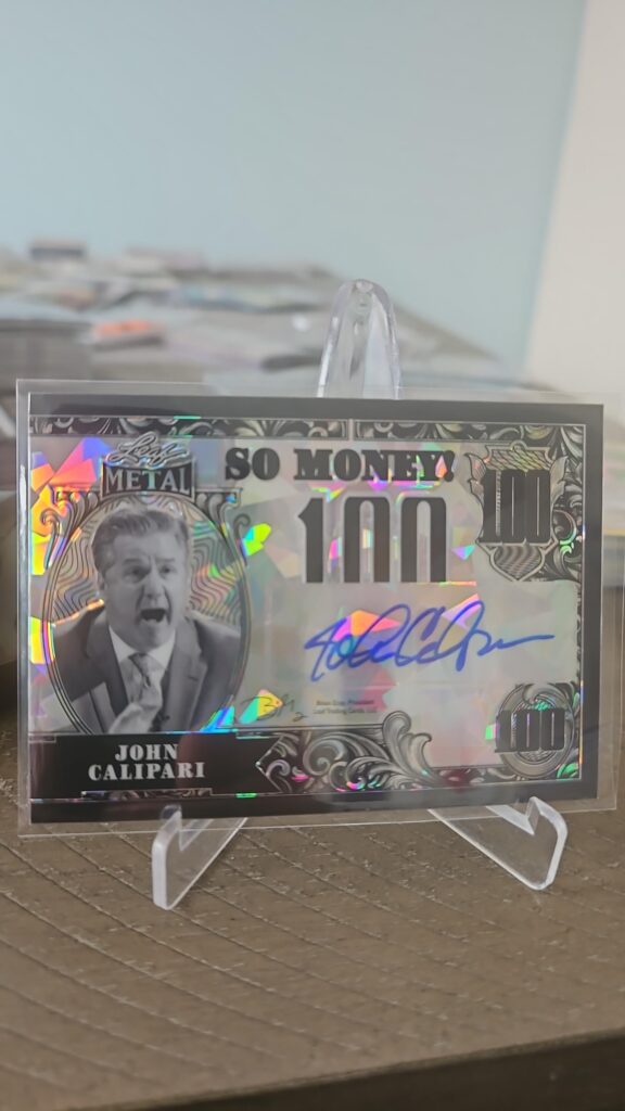 2021-22 Leaf Metal So Money! Black Wave Auto /7 John Calipari #SM-JC1 Kentucky Wildcats