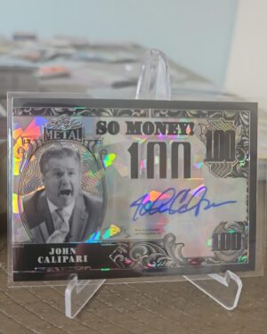 2021-22 Leaf Metal So Money! Black Wave Auto /7 John Calipari #SM-JC1 Kentucky Wildcats