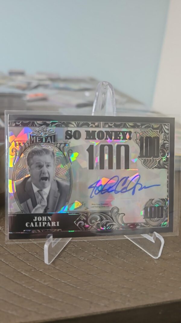 2021-22 Leaf Metal JOHN CALIPARI So Money! 100 Black Wave Autograph /7 #Sm-jc1