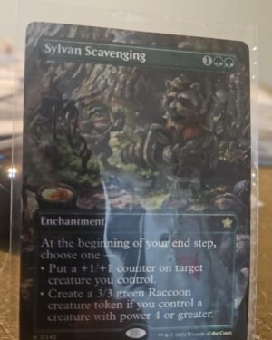 NM Foil Borderless Sylvan Scavenging, MTG, Foundations, Magic the Gathering, 342