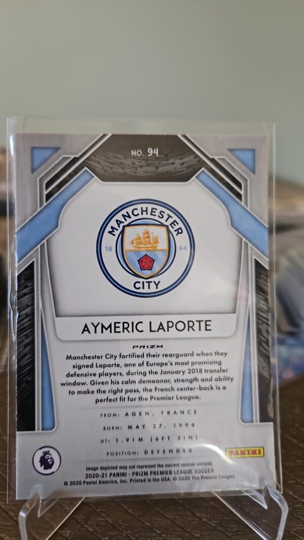 2020-21 Panini Prizm Premier League Retail Pink Ice Prizm Aymeric Laporte #94 - Image 2