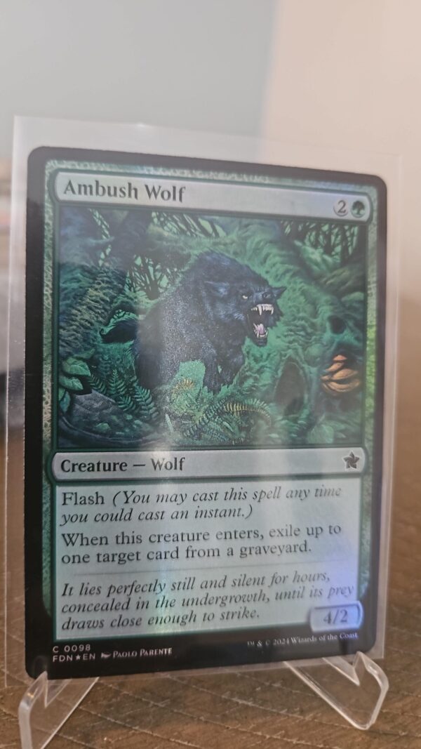 MTG | Ambush Wolf - Foil | 98 | (NM) | Magic: The Gathering Foundations