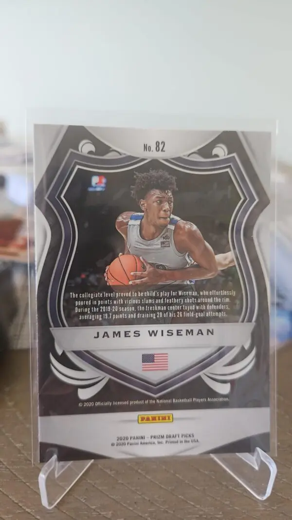 2020 James Wiseman Prizm Draft Picks Basketball Crusade Rookie RC USA #82 - Image 2