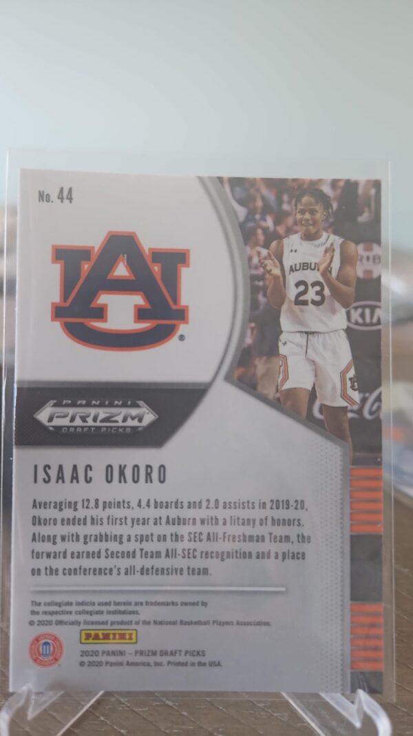 2020-21 Panini Prizm Draft Base Rookie #44 Isaac Okoro RC - Image 2