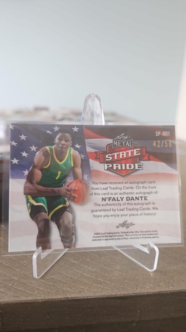 2021-22 Leaf Metal State Pride Blue Rainbow /50 N’Faly Dante #SP-ND1 Auto - Image 2
