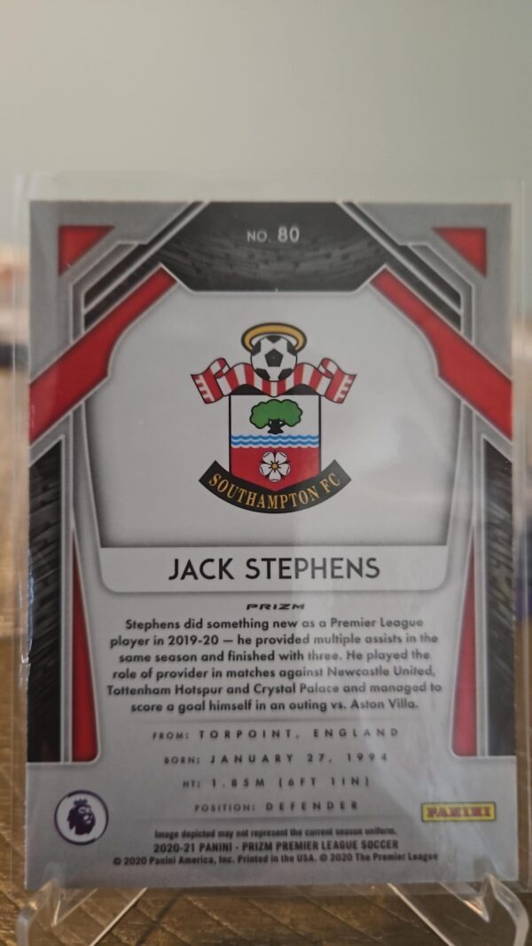 2020-21 Panini Prizm Premier League Retail Pink Ice Jack Stephens #80 Rookie RC - Image 2