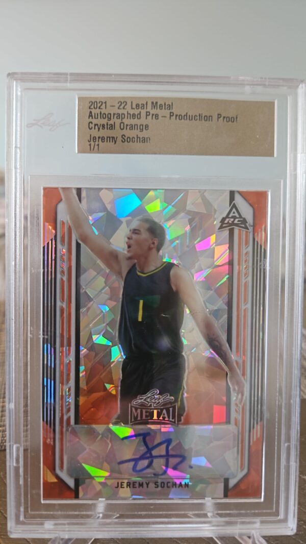 2021-22 Metal Leaf Autograph pre Production proof Crystal Orange 1/1 Jeremy Sechan basketball