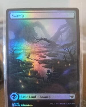 MTG Swamp (0287) Foundations Foil Full Art Foil Basic Land