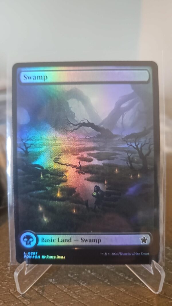 MTG Swamp (0287) Foundations Foil Full Art Foil Basic Land
