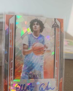 2021-22 Leaf Metal Orange Crystals Auto /4 Elliot Cadeau #BA-EC1 Rookie Autograph