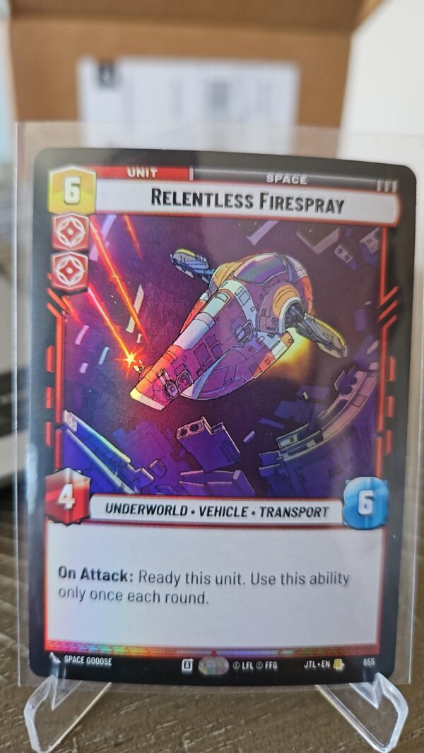 Relentless Firespray 655 Foil Jump To Lightspeed JTL Star Wars Unlimited