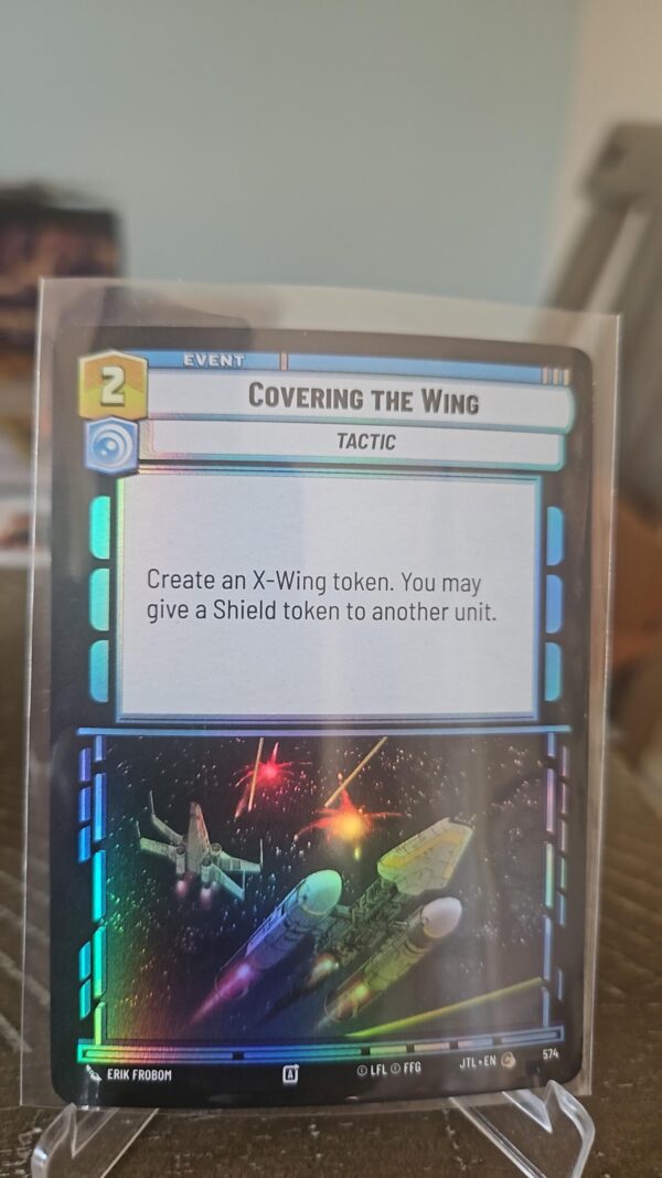 Star Wars Unlimited Jump To Lightspeed Foil Card #574 Covering The Wing