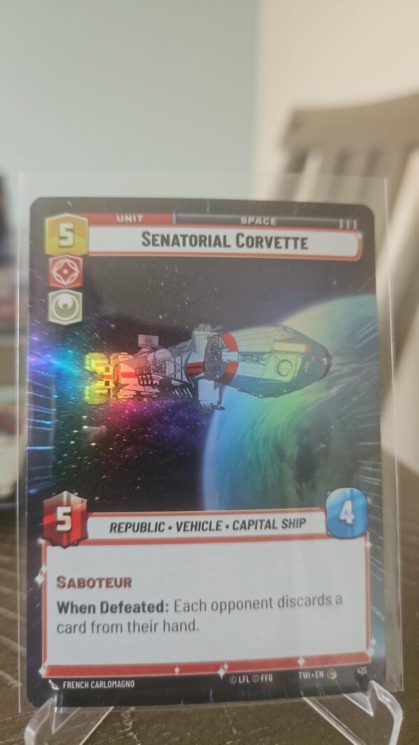 Star wars unlimited Twilight of the republic hyperspace foil senatorial corvet #415