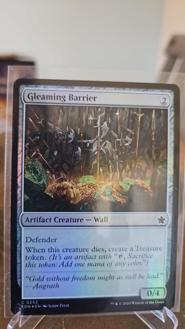 MTG Magic the Gathering Gleaming Barrier (252/763) Foundations NM FOIL