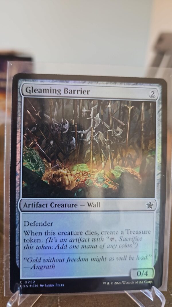 MTG Magic the Gathering Gleaming Barrier (252/763) Foundations NM FOIL