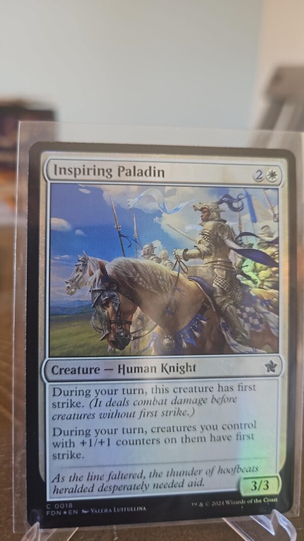 MTG Magic the Gathering Inspiring Paladin #18/789 Foundations FOIL