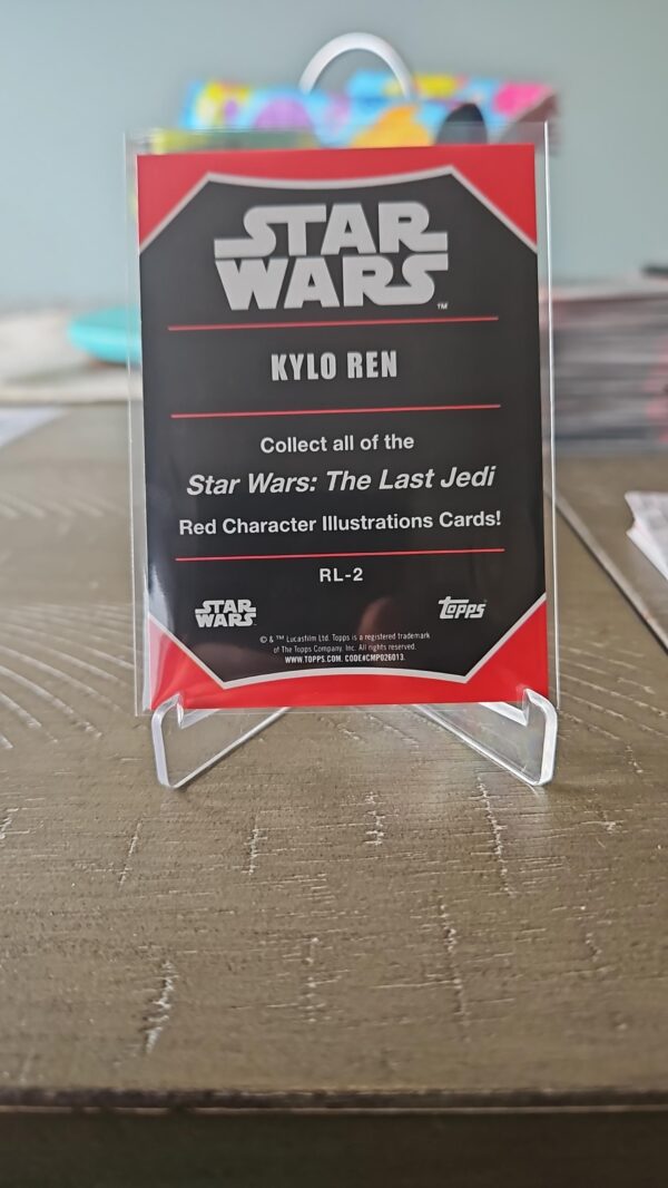 2017 Star Wars The Last Jedi Series 1 Card Red Illustrations #RL-2 Kylo Ren - Image 2