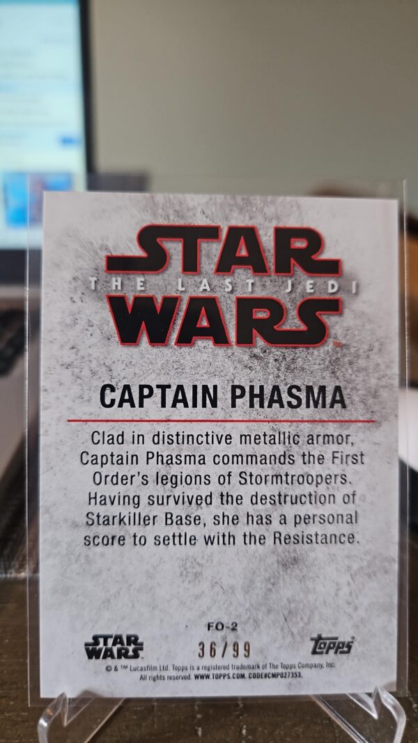 2018 Topps Star Wars: The Last Jedi Series II Red /99 Captain Phasma #FO-2 - Image 2