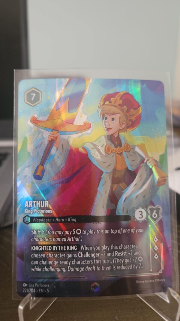 Disney Lorcana Enchanted Arthur King Victorious Shimmering Skies 221/204