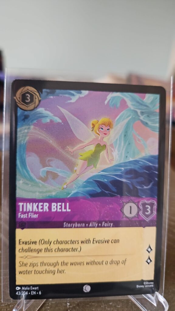 Tinker Bell Fast Flier Common Cold Foil card #43 from 2024 Azurite Sea set in Disney Lorcana TCG