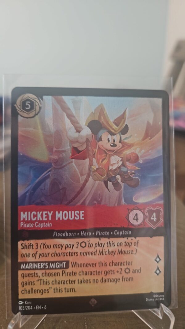 Mickey Mouse - Pirate Captain 103/204 - Lorcana Azurite Sea COLD FOIL
