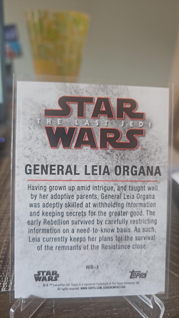 Topps Star Wars The Last Jedi series 2 leaders of the resistance general leia organa #rs-1 - Image 2