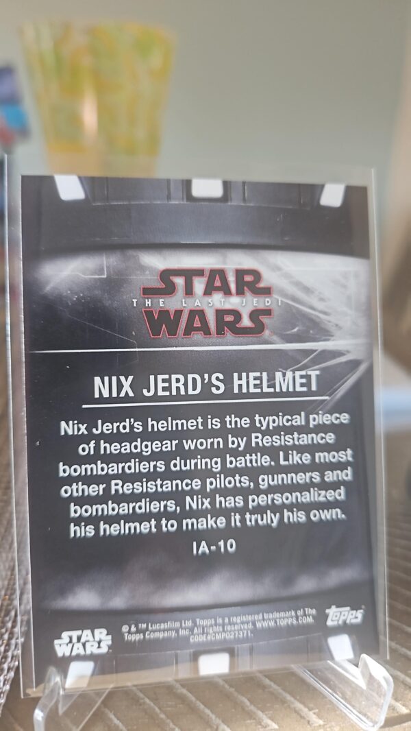 Topps Star Wars The Last Jedi series 2 nix jerd's helmet #ia-10 - Image 2