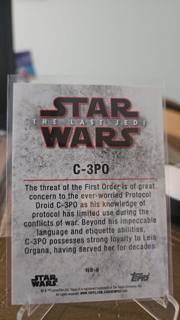 2018 Topps Star Wars: The Last Jedi Series II Leaders of Resistance C-3PO - Image 2