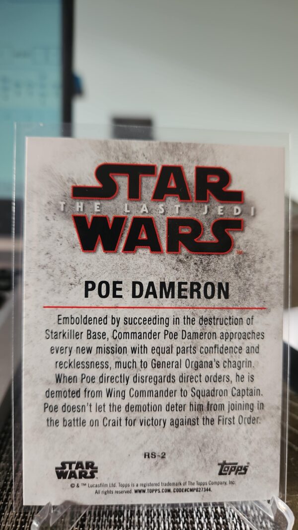 2018 Star Wars: The Last Jedi Series II Leaders of Resistance Poe Dameron #rs-2 - Image 2